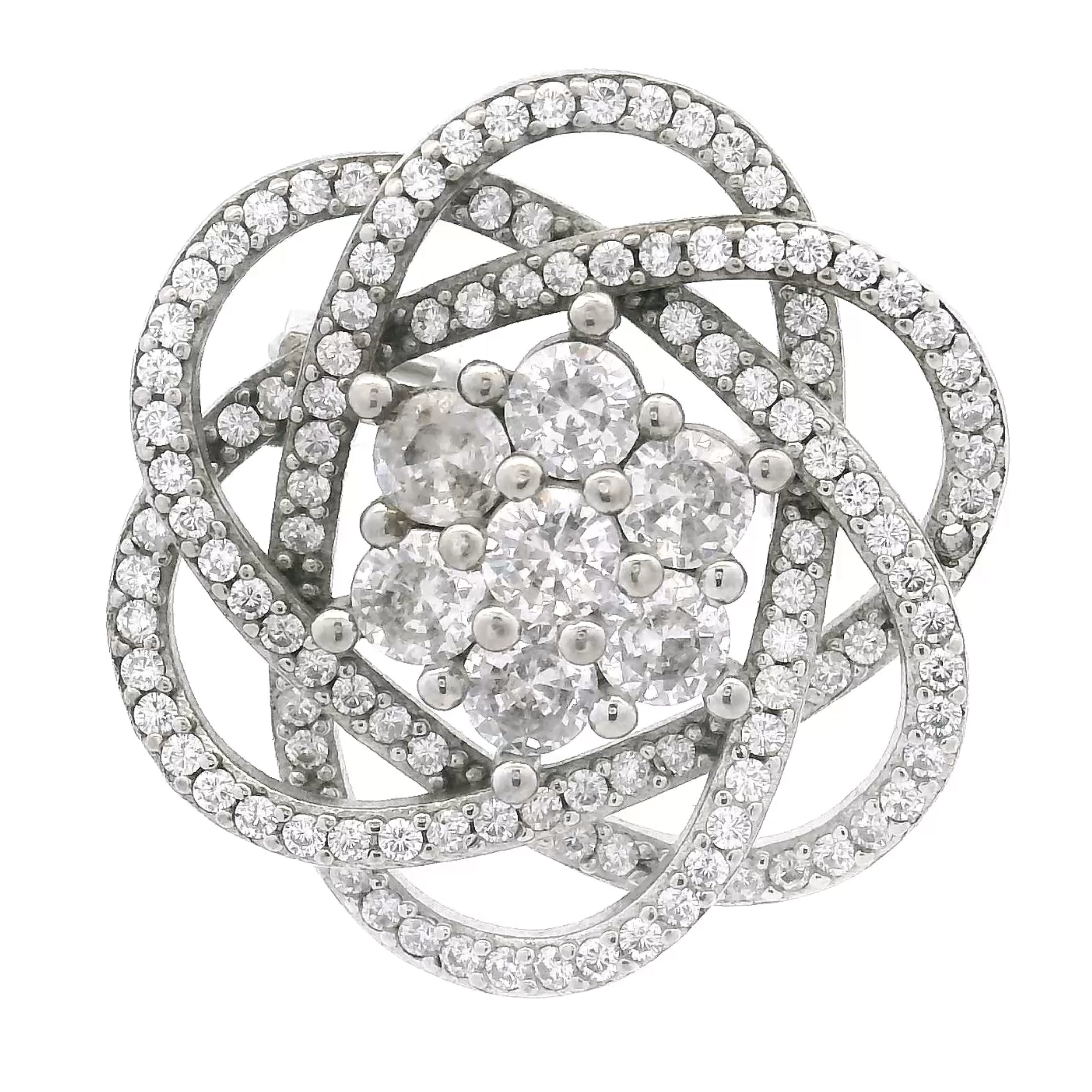 Radiant Crystal Blossom Brooch