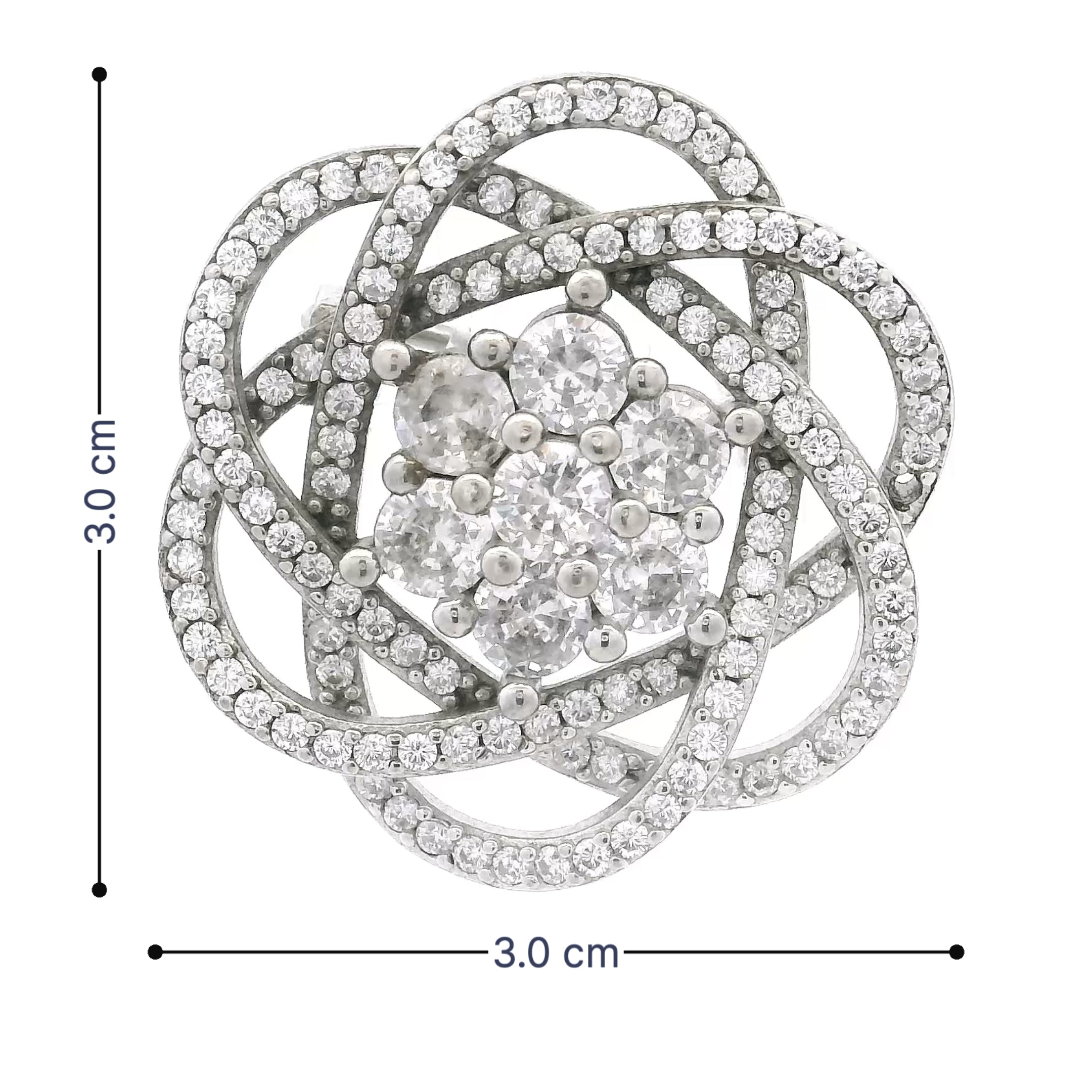 Radiant Crystal Blossom Brooch