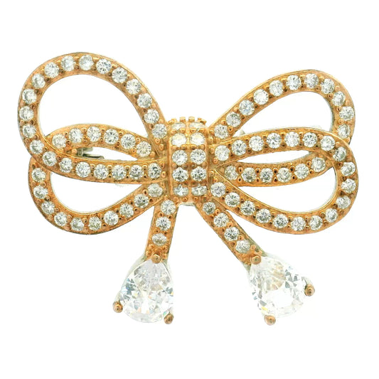 Elegant Ribbon Bow Brooch