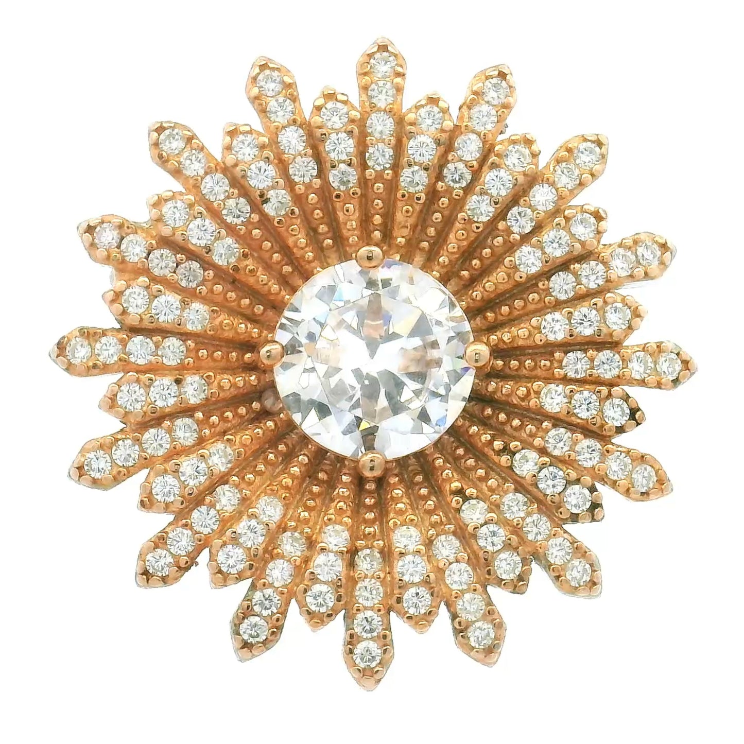 Dazzling Floral Radiance Brooch