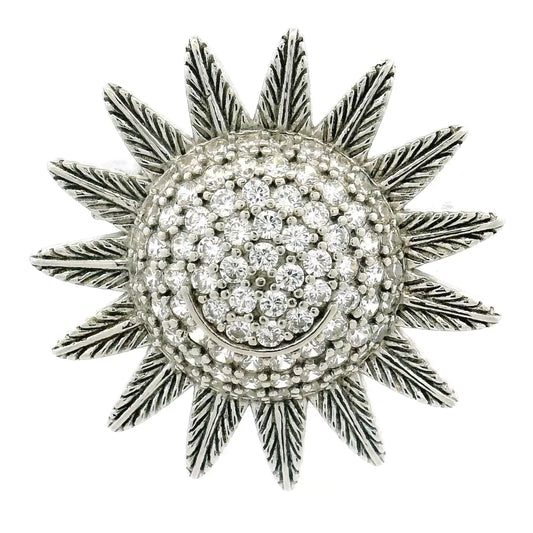 Timeless Crystal Sunburst Pin