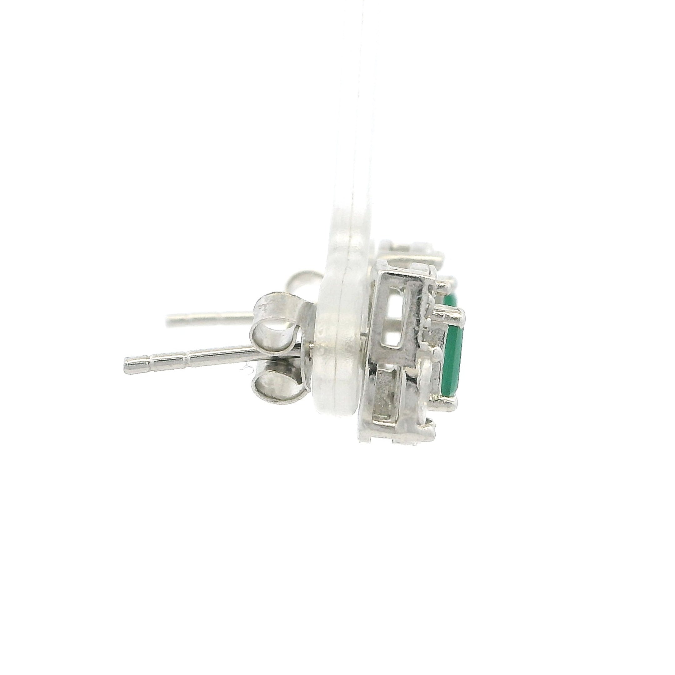 Emerald Green Crystal Geometric Pendant Set