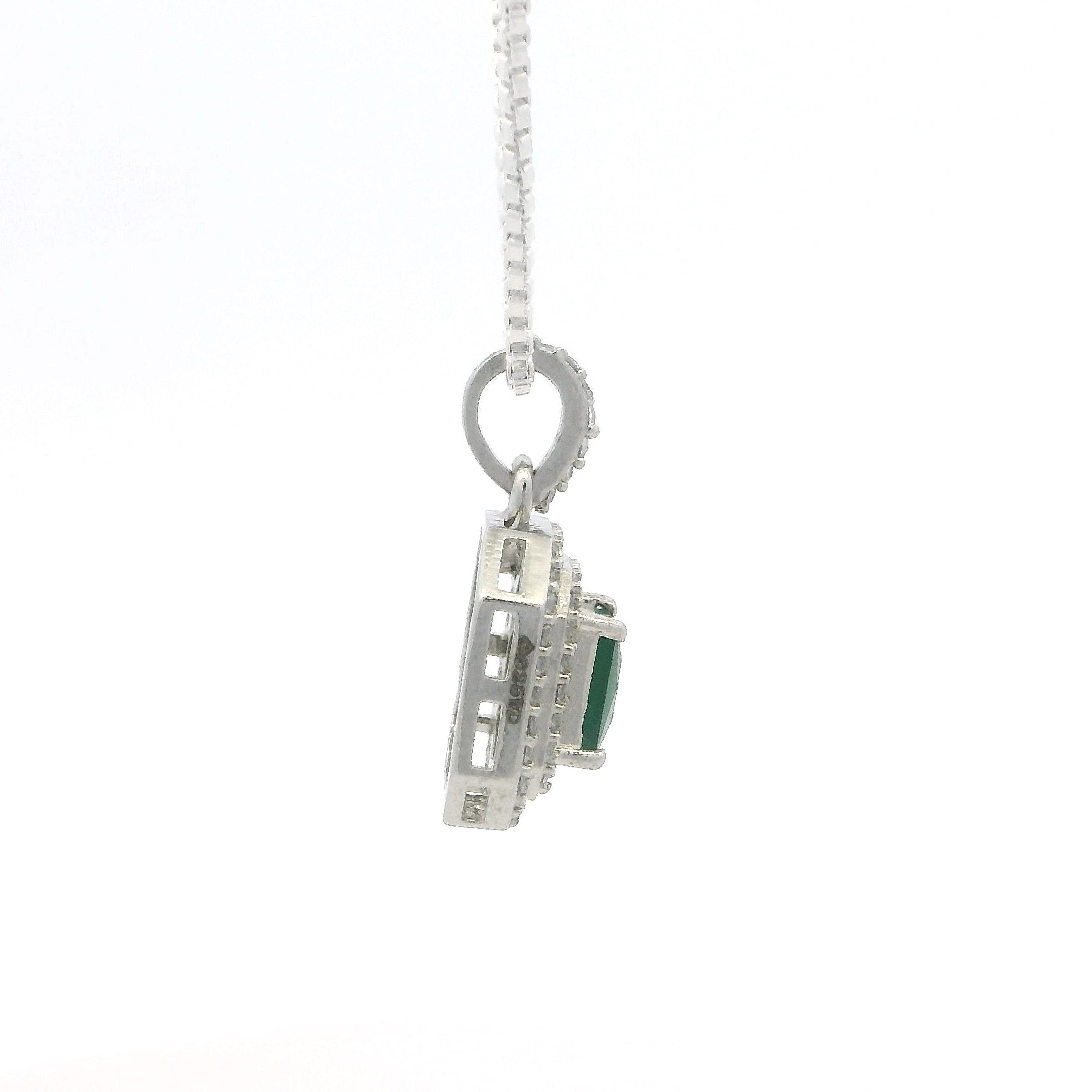 Timeless Emerald Square-Cut Pendant Set