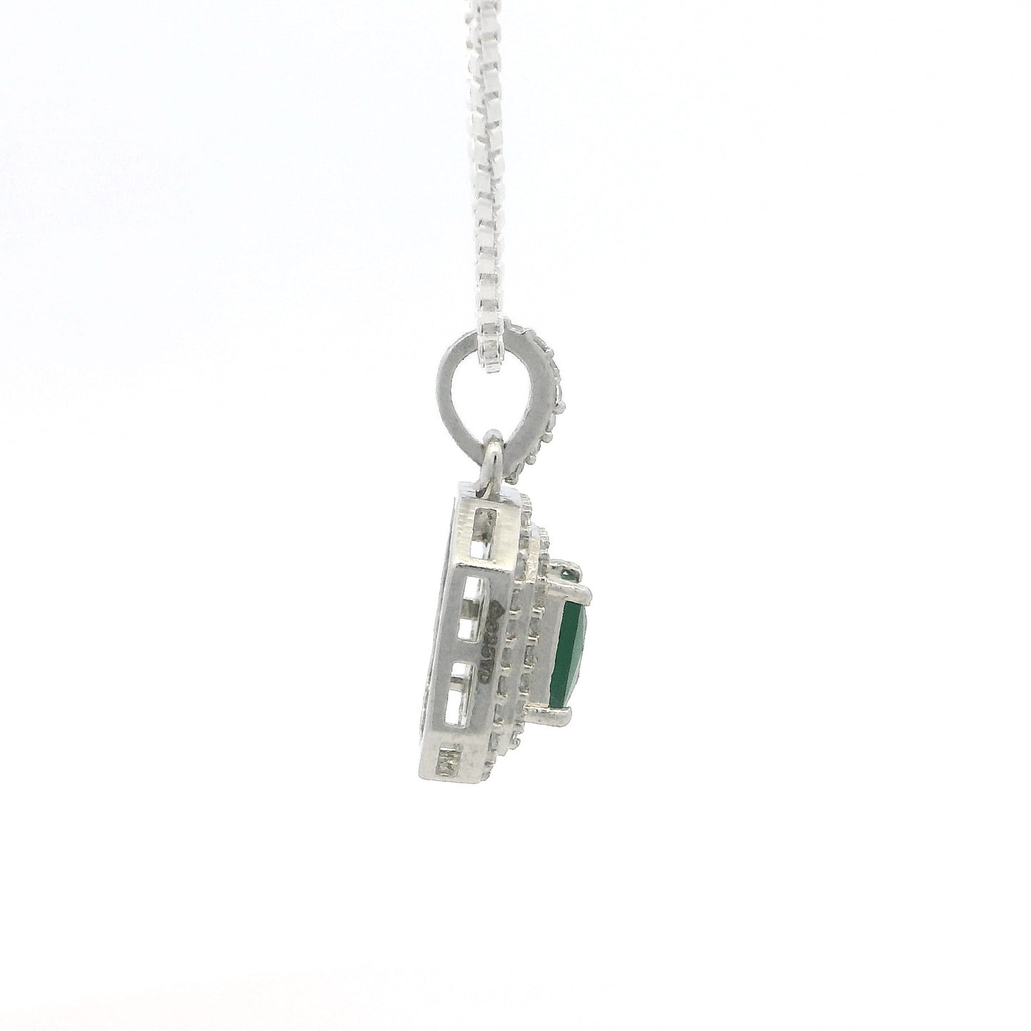 Timeless Emerald Square-Cut Pendant Set