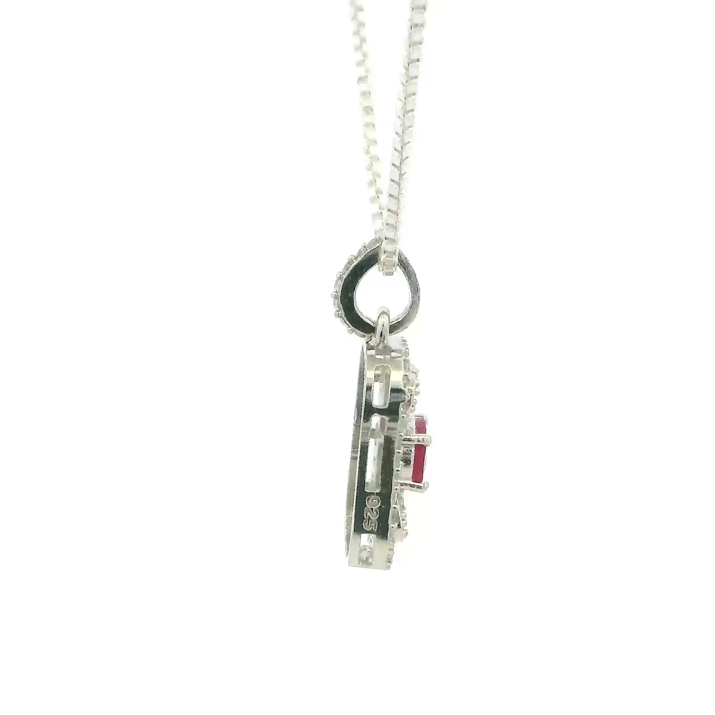 Dazzling Oval Pink Gem Pendant Set