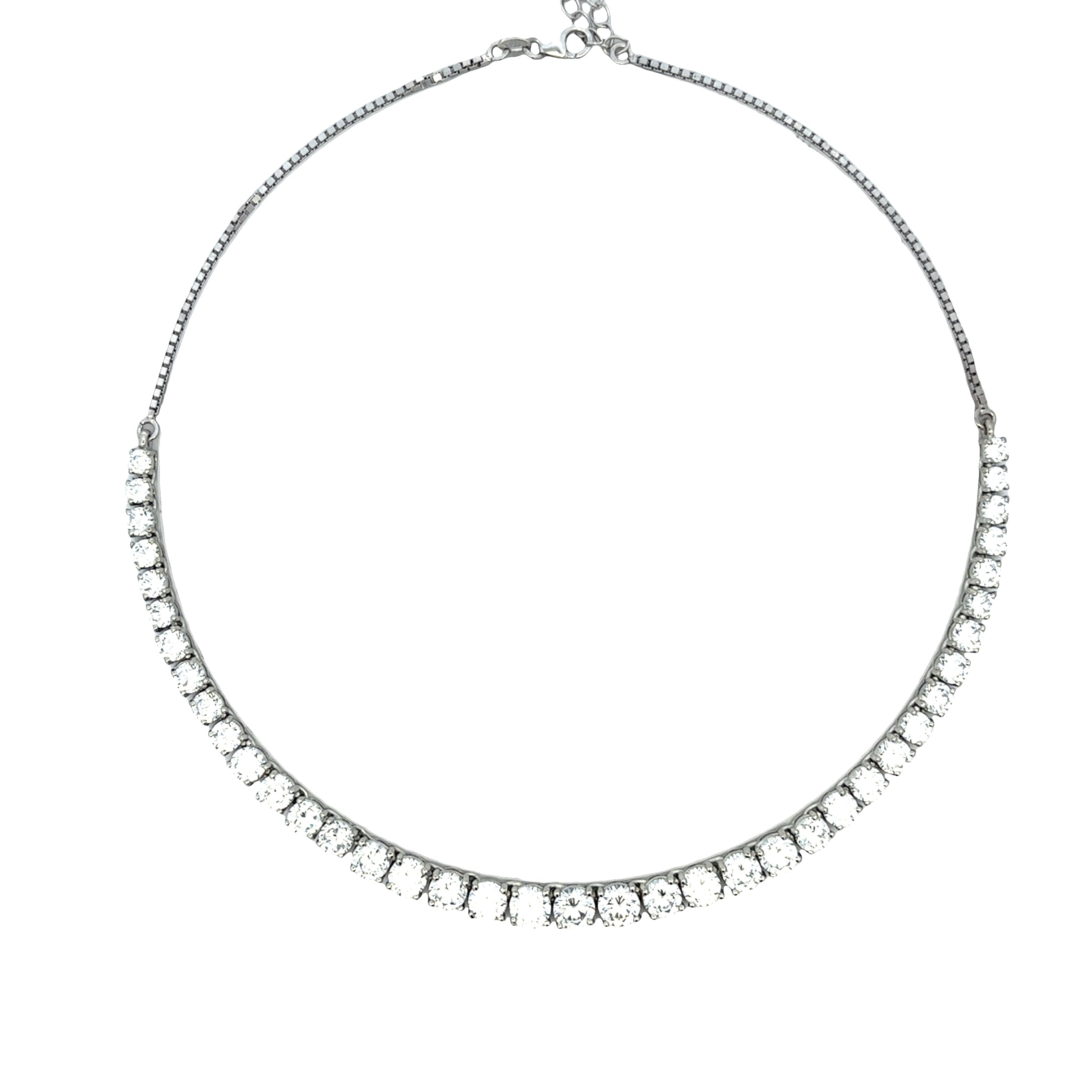 Silver Luxe Tennis Necklace Set