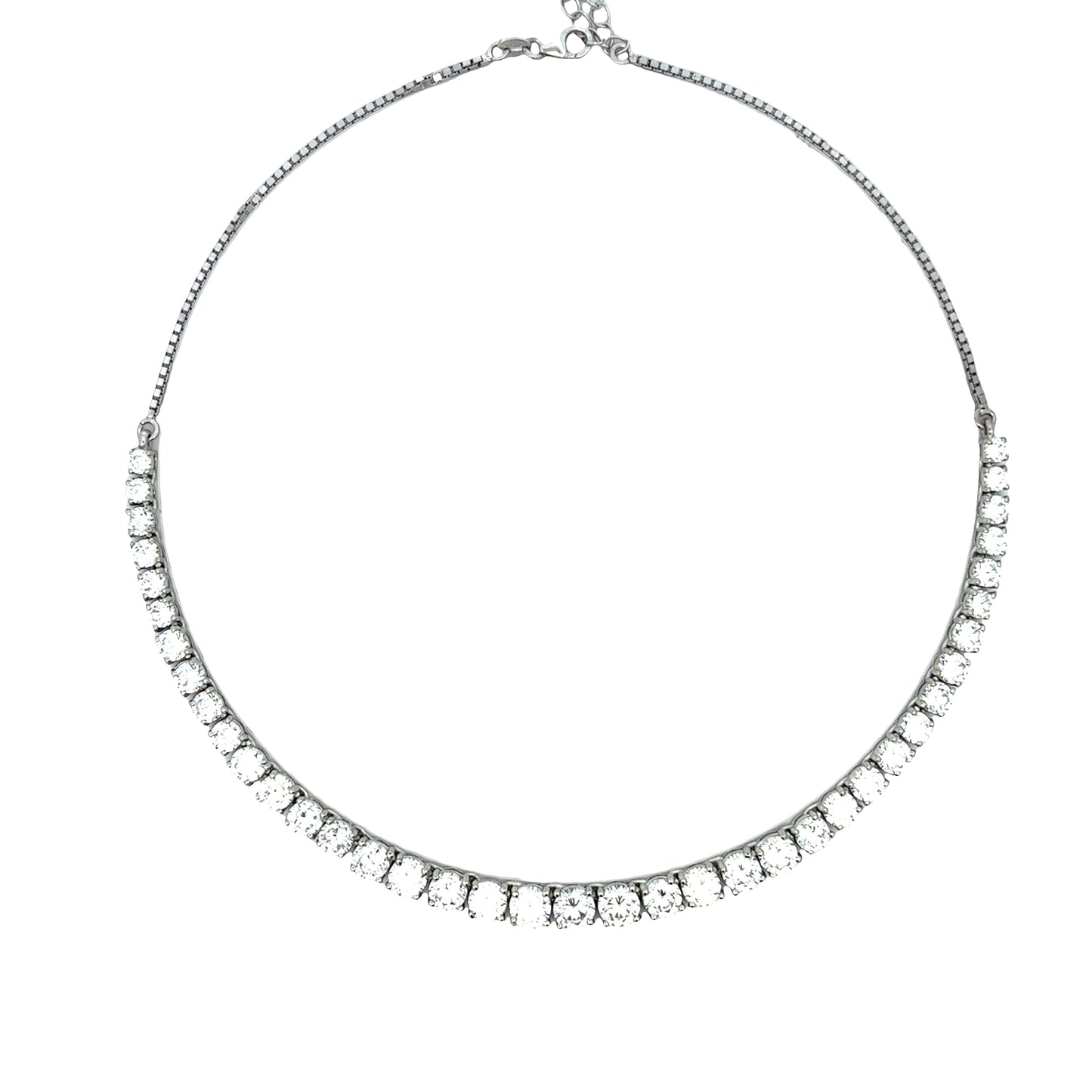 Silver Luxe Tennis Necklace Set