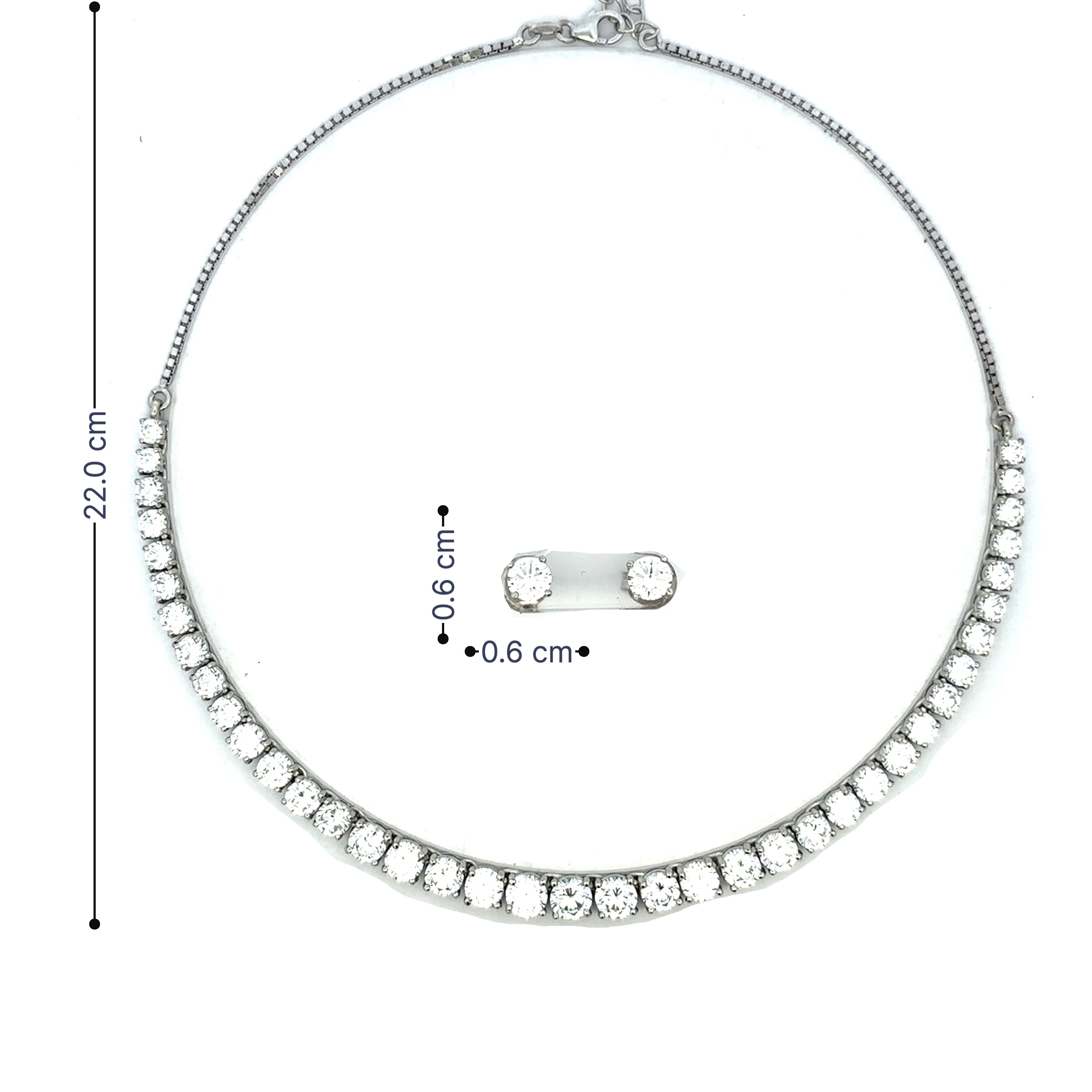 Silver Luxe Tennis Necklace Set