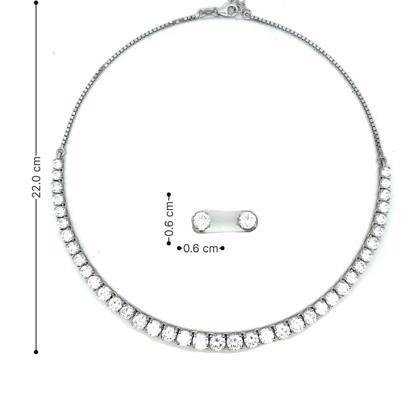 Silver Luxe Tennis Necklace Set