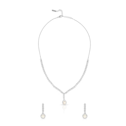 Elegant Pearl Accent Necklace Set