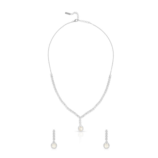 Elegant Pearl Accent Necklace Set