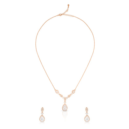 Leaf Link Drop Necklace Set