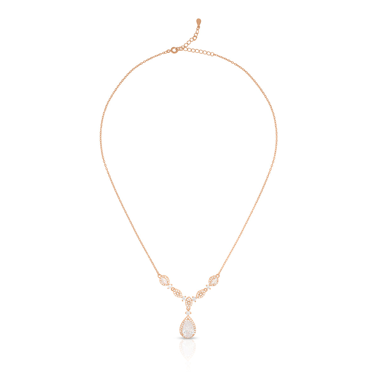 Leaf Link Drop Necklace Set