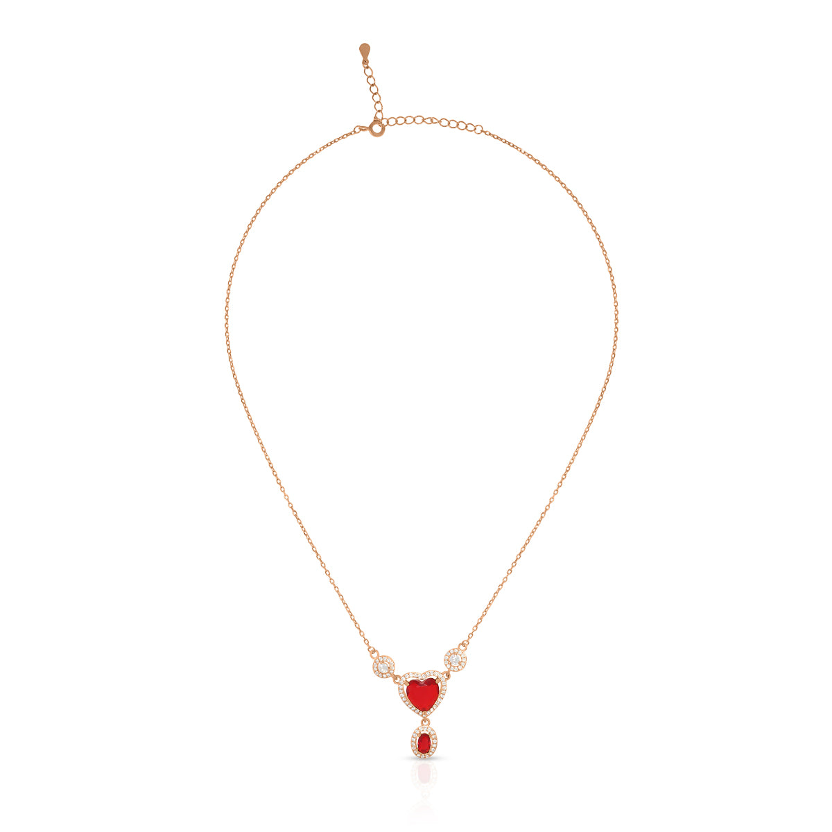 Charming Heart Drop Necklace Set
