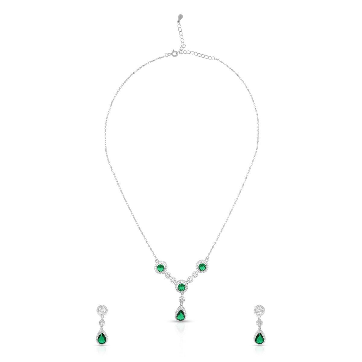 Graceful Emerald Necklace Set