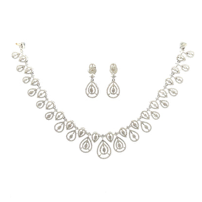 Luxury White Stone Bridal Necklace Set