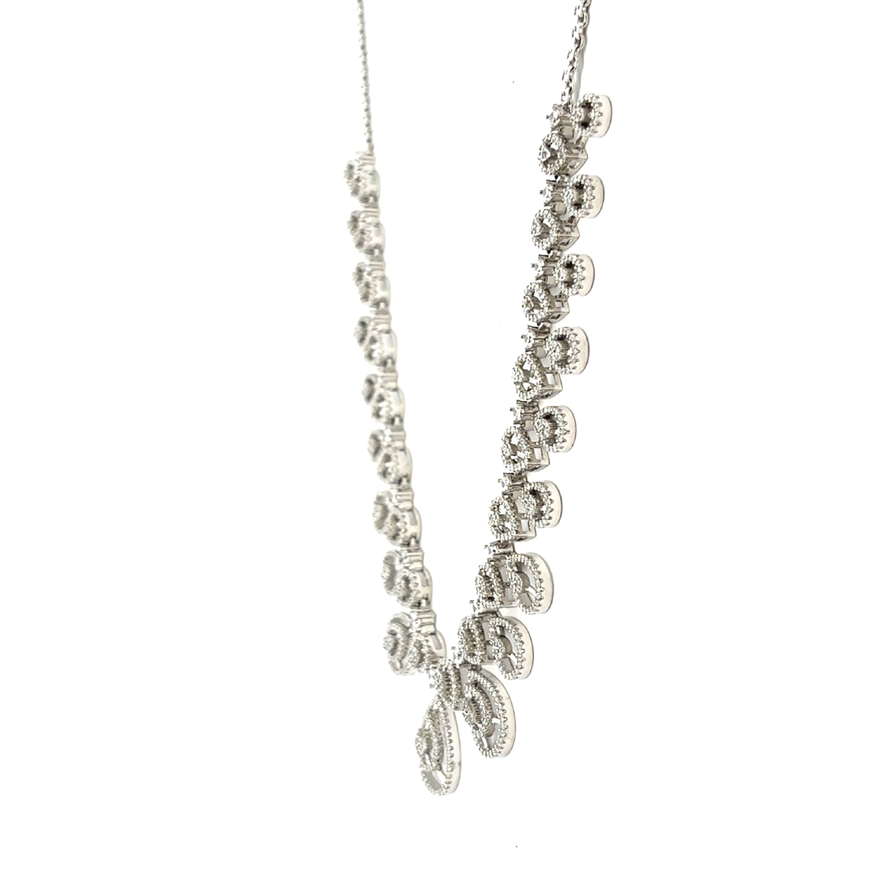 Luxury White Stone Bridal Necklace Set