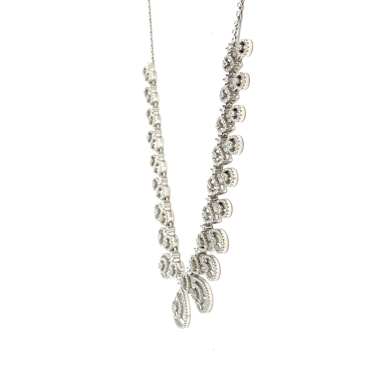 Luxury White Stone Bridal Necklace Set