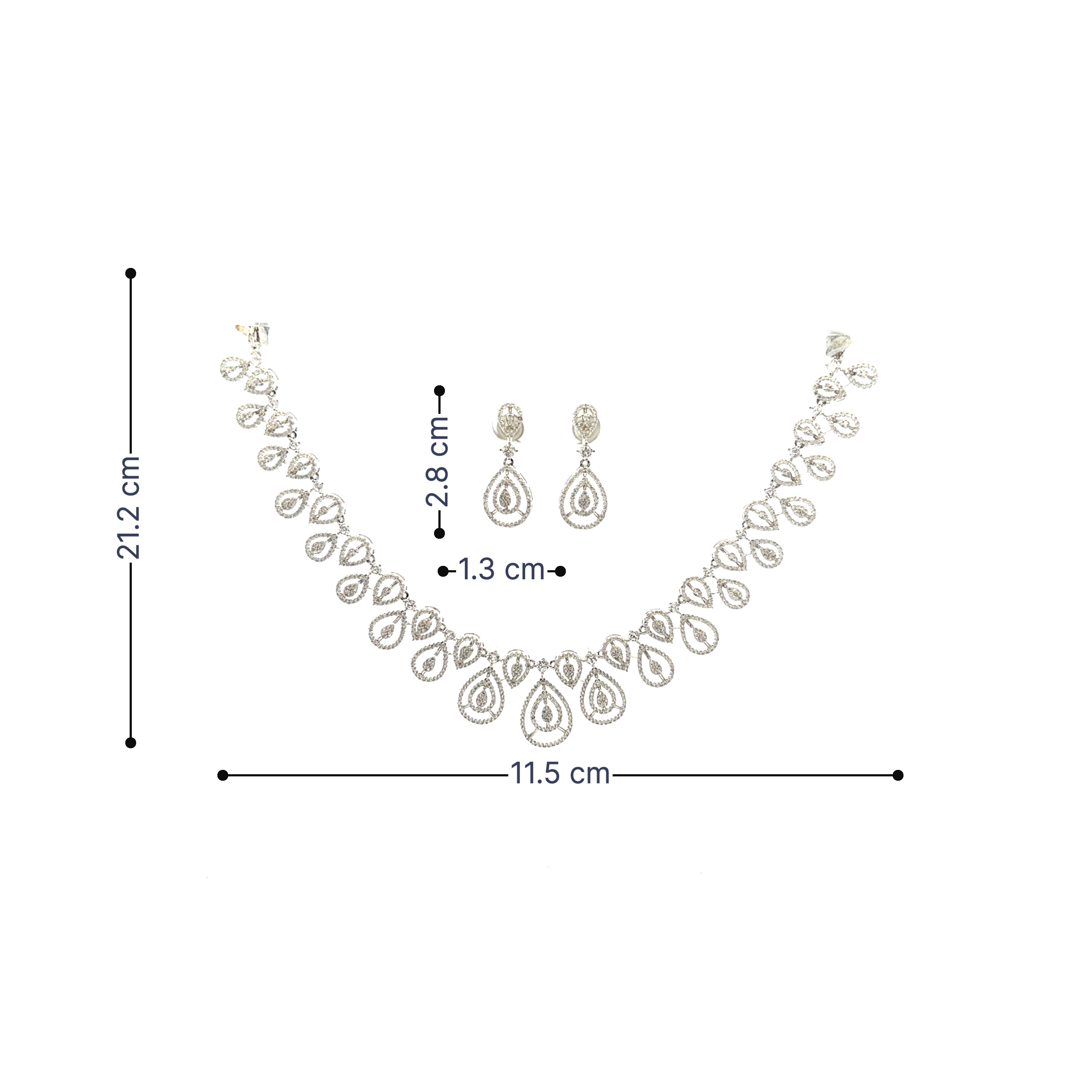 Luxury White Stone Bridal Necklace Set