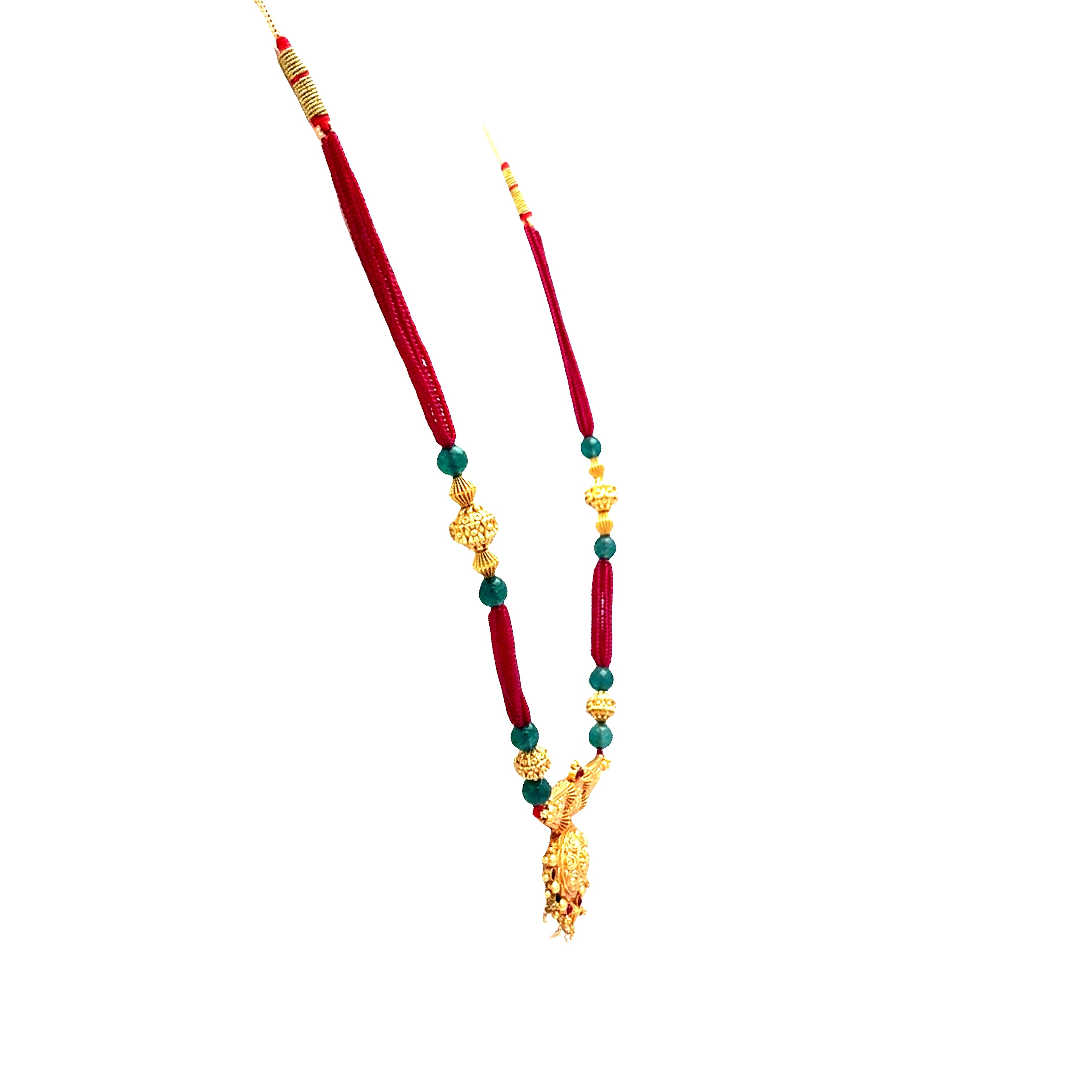 Traditional Threaded Gold Plated Neckalce Set