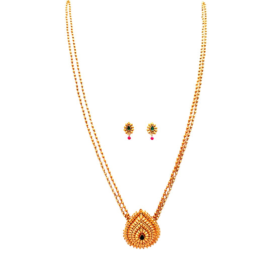 Long Gold Plated Necklace Set