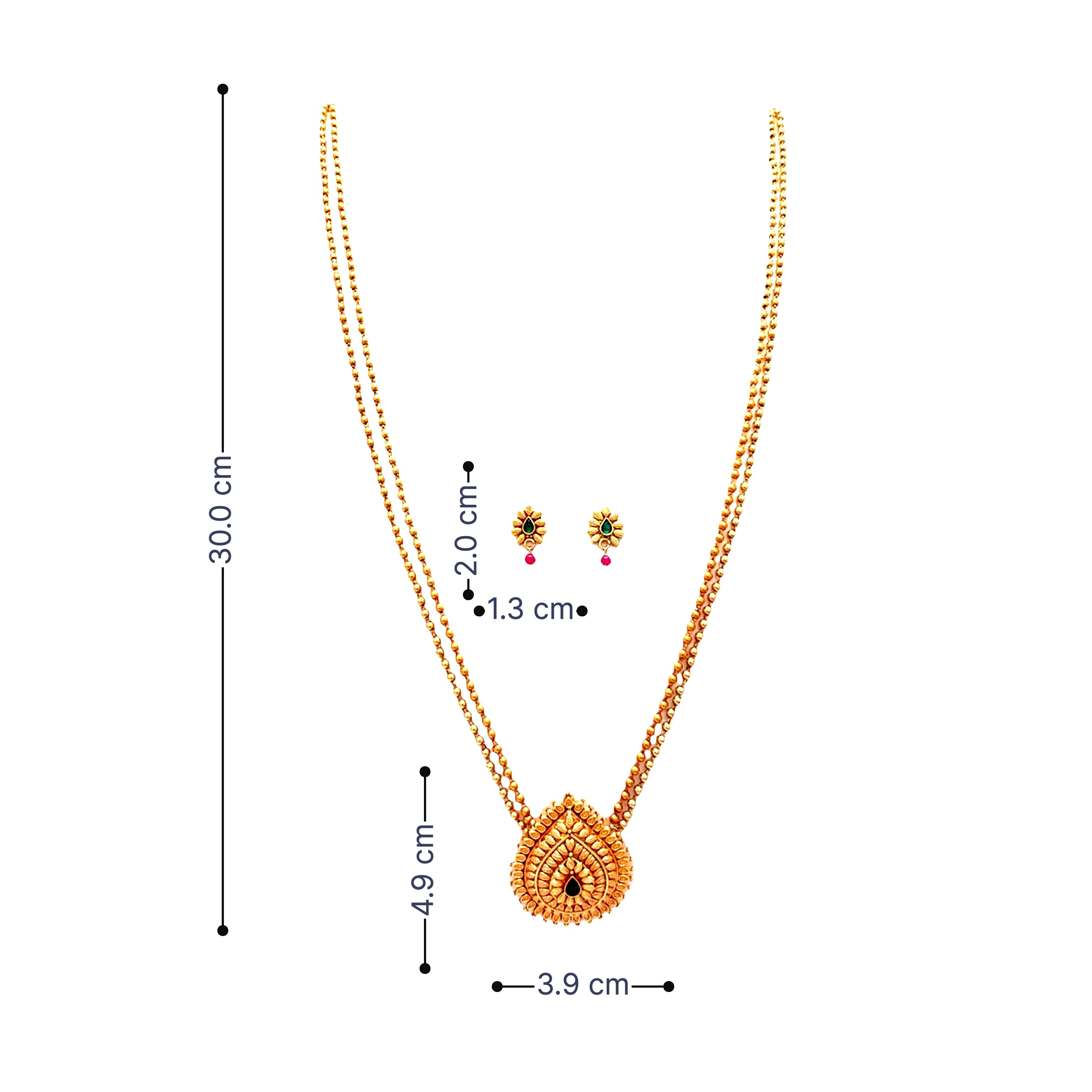 Long Gold Plated Necklace Set