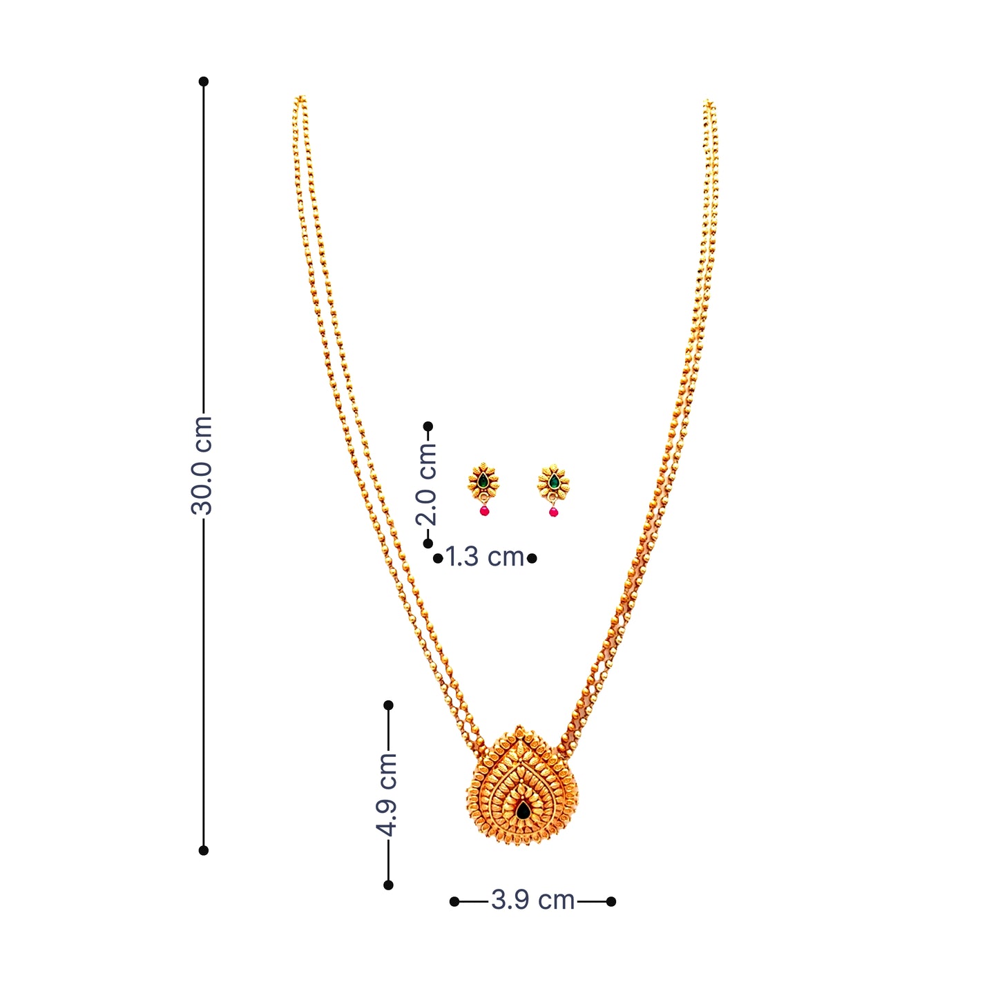 Long Gold Plated Necklace Set