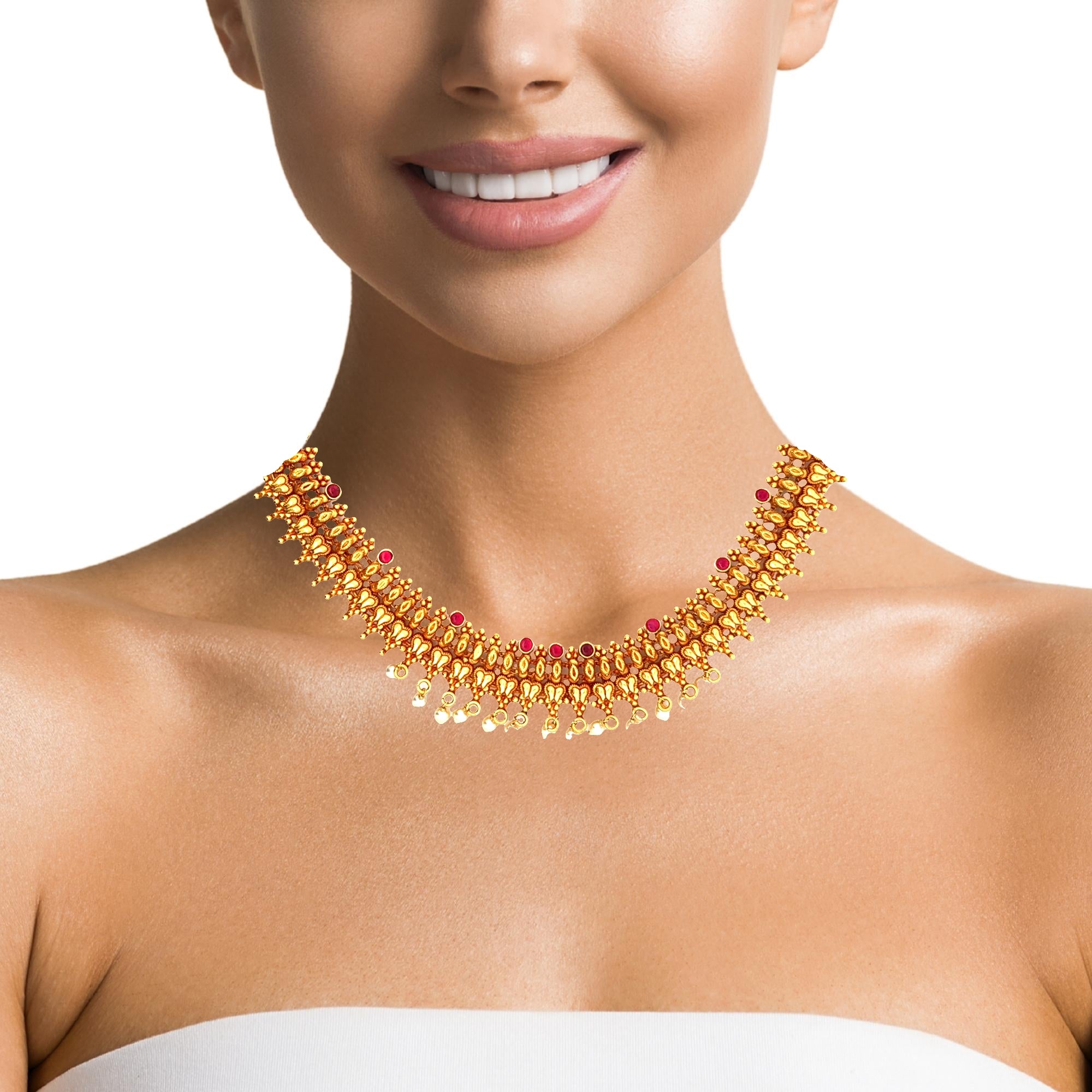 Golden Luxe Silver Choker Set