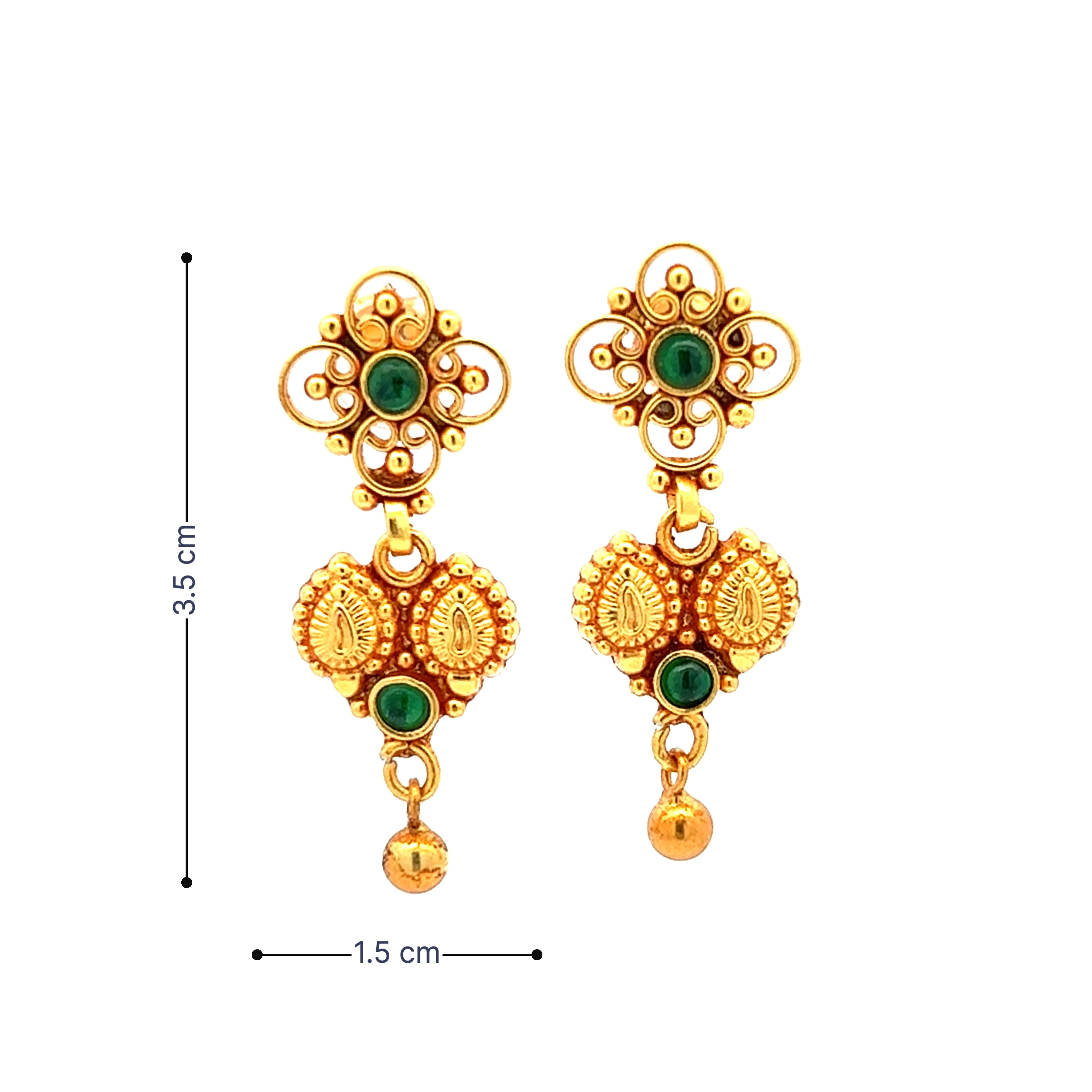 Classic Green Stone Temple Necklace
