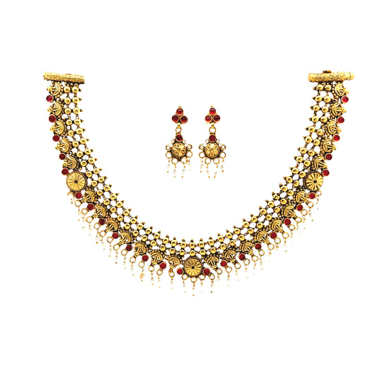 Traditional Gold Plated Necklace Set for Weddings & Festivals