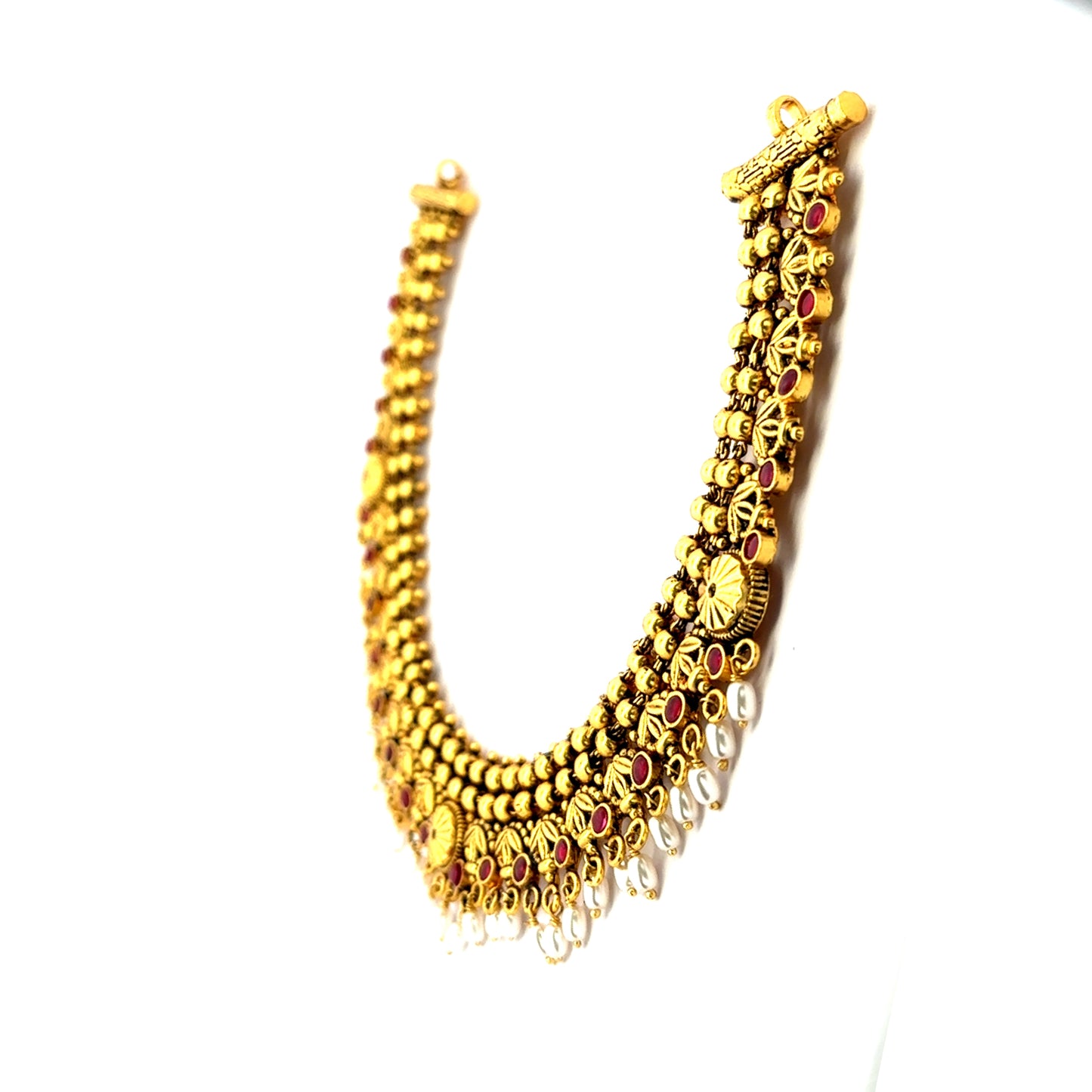 Traditional Gold Plated Necklace Set for Weddings & Festivals