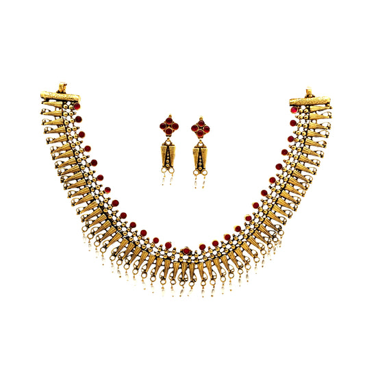 Royal Ruby Charm Necklace Set
