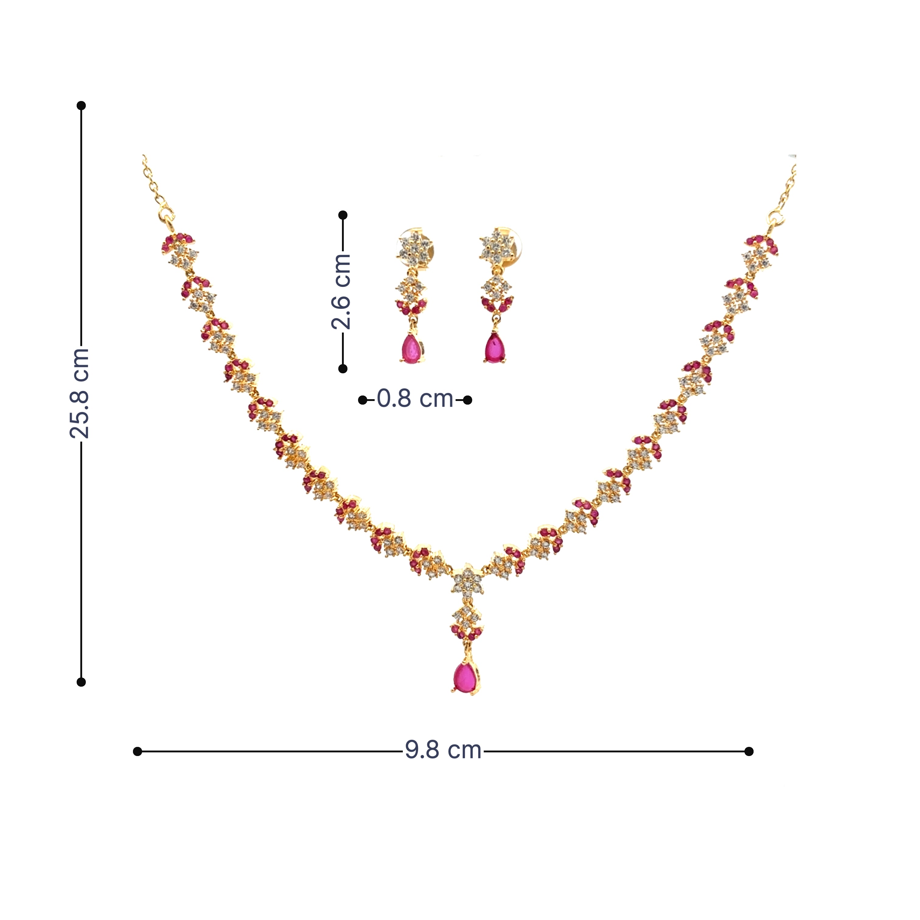 Royal Ruby Shine Necklace Set