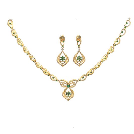 Classic Emerald Blossom Necklace Set