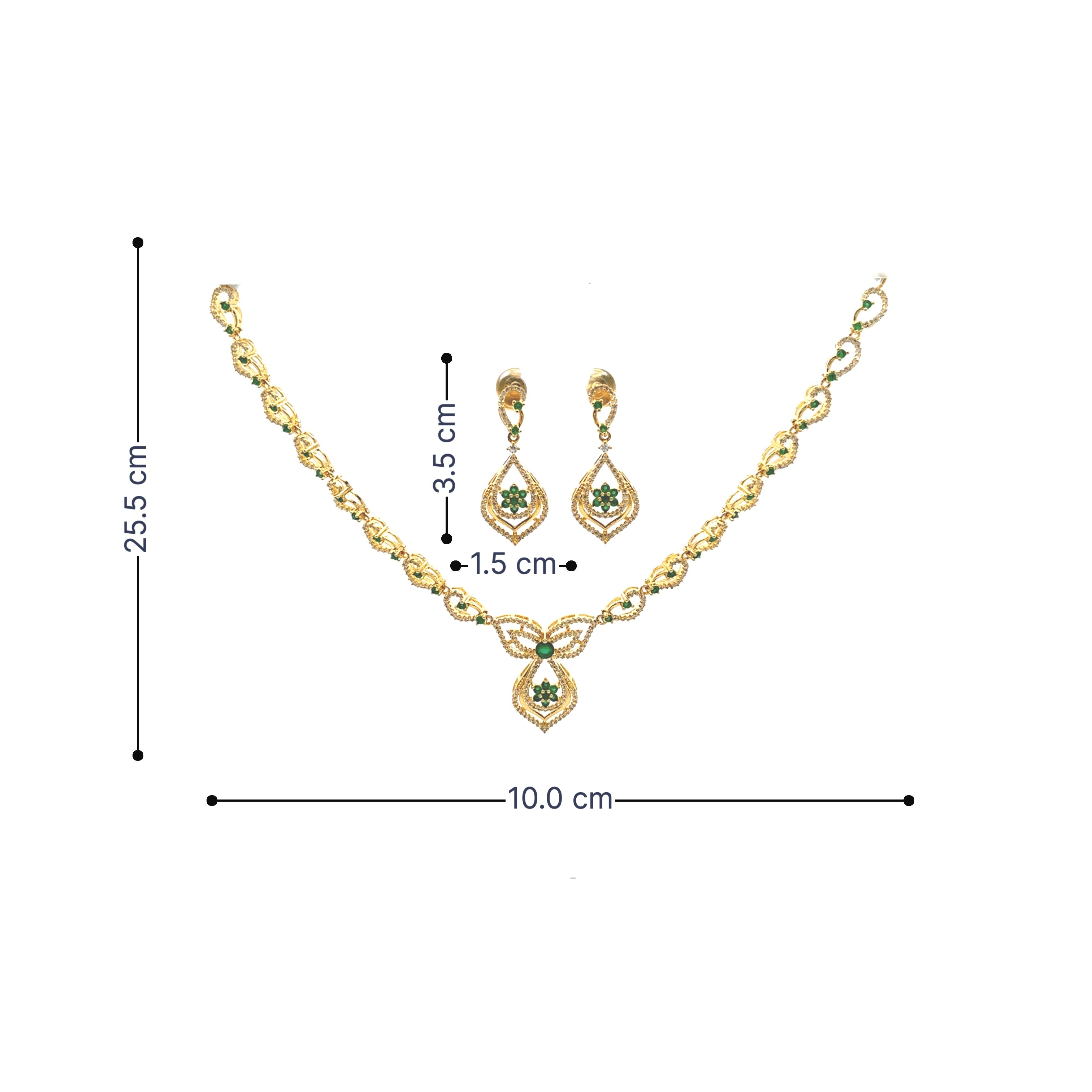 Classic Emerald Blossom Necklace Set