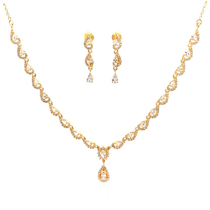 Twirl Design Gold Plated Necklace Set