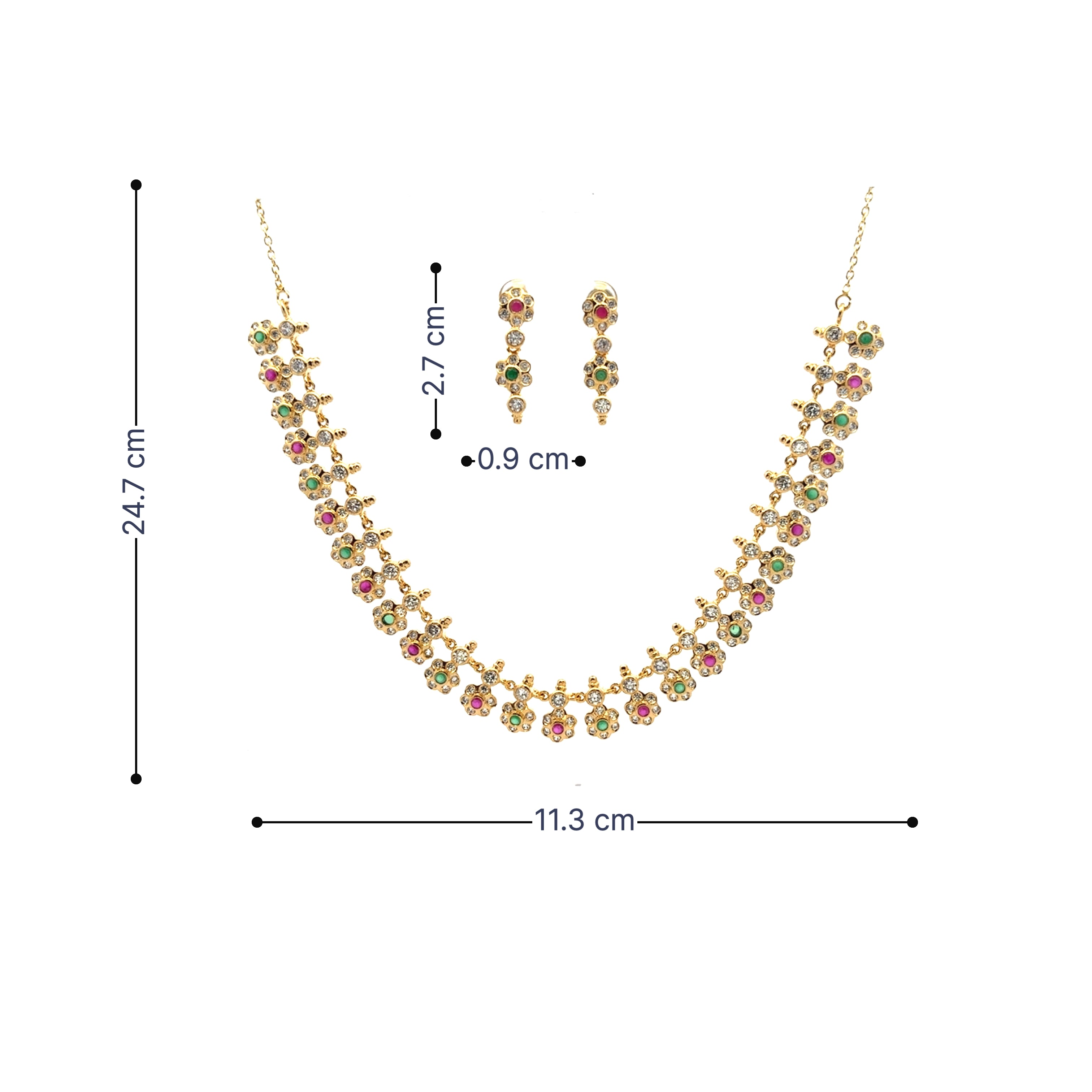 Multicolor Crystal Flower Necklace
