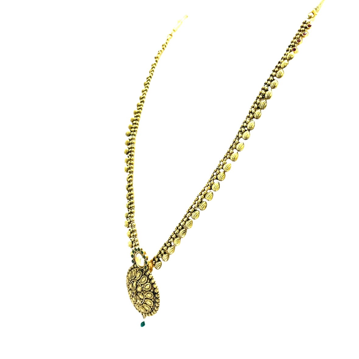 Temple Design Gold Plated Necklace Set