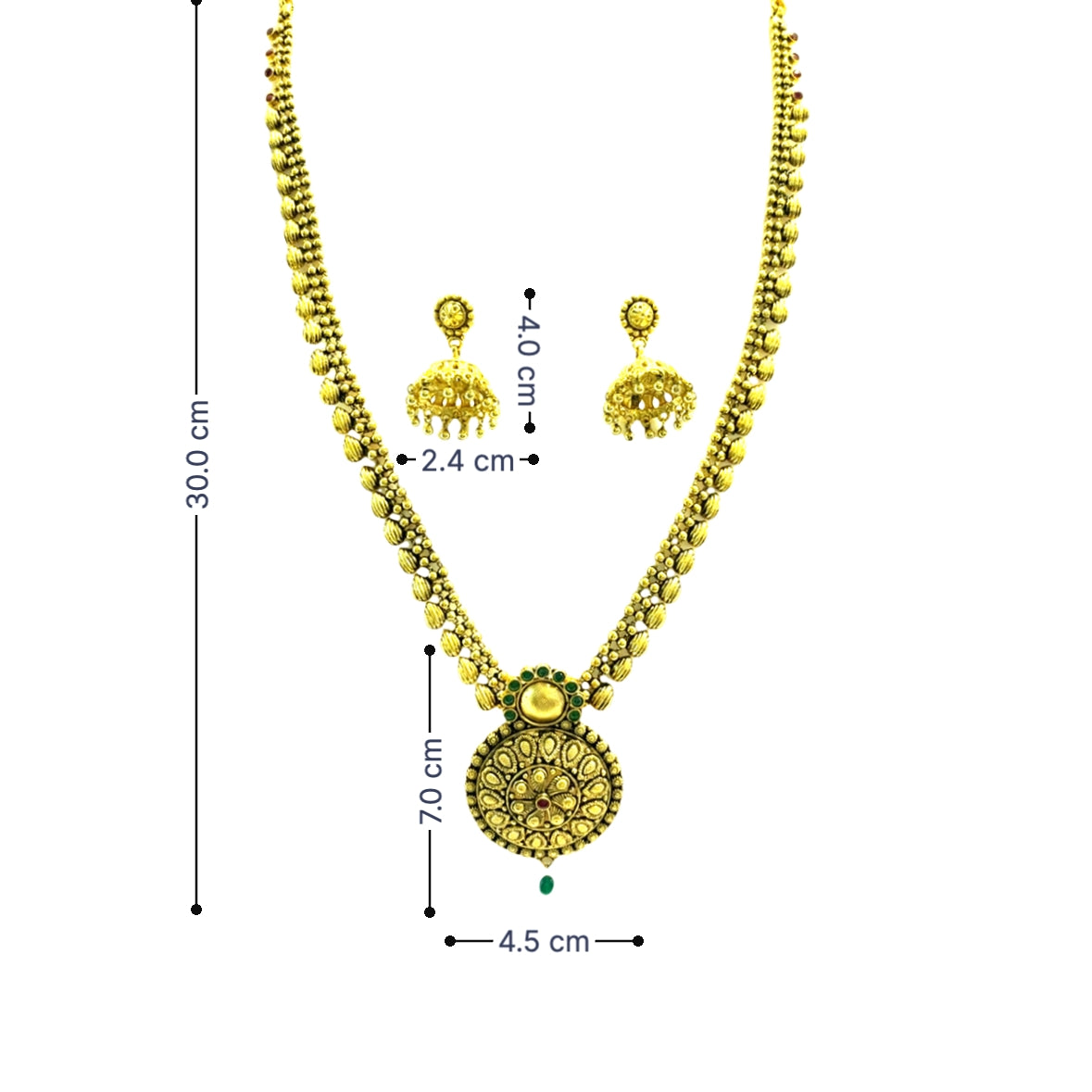 Temple Design Gold Plated Necklace Set