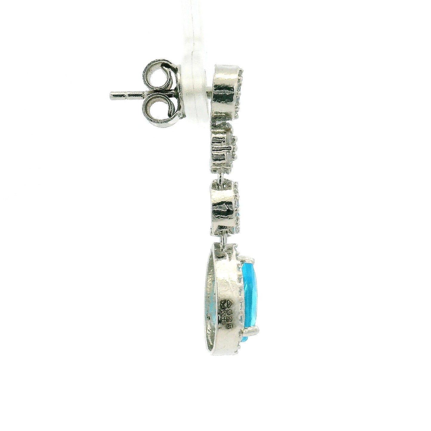 Elegant Teardrop Sky Blue Crystal Choker Set