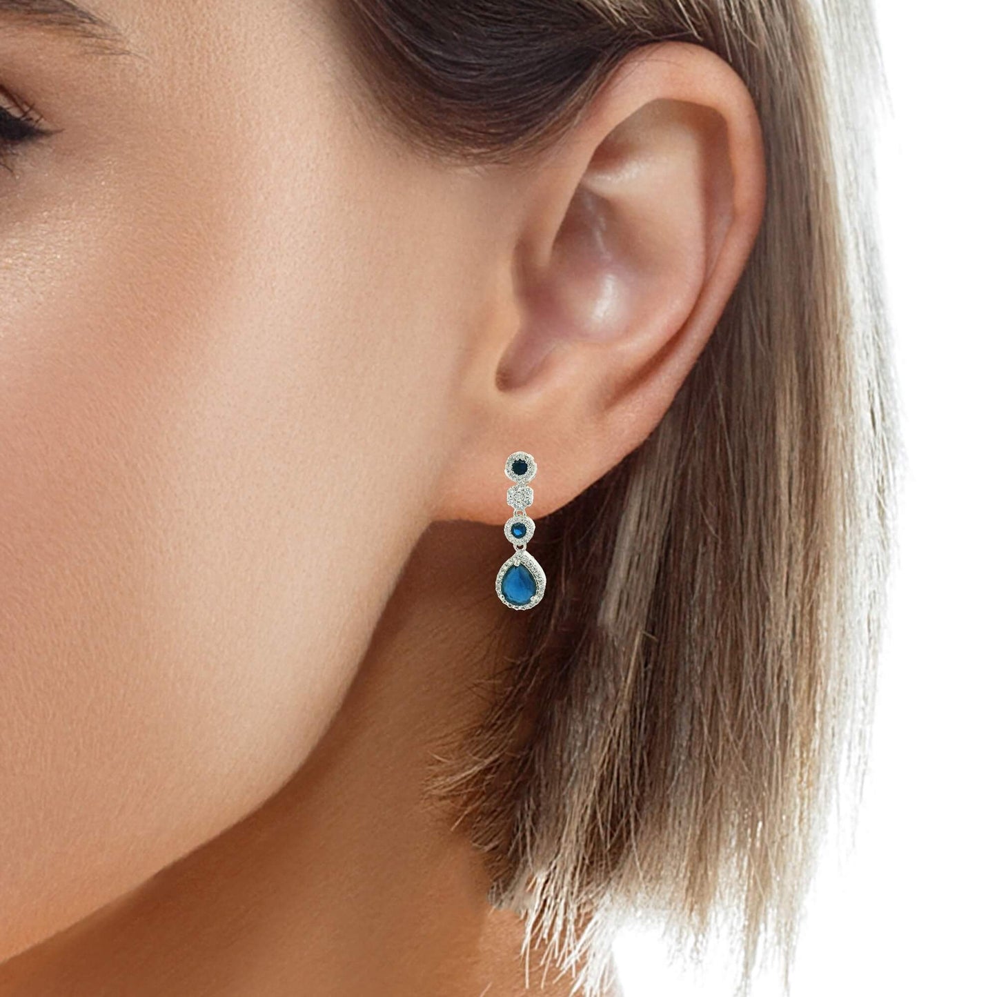 Classic Blue Stone Necklace Set