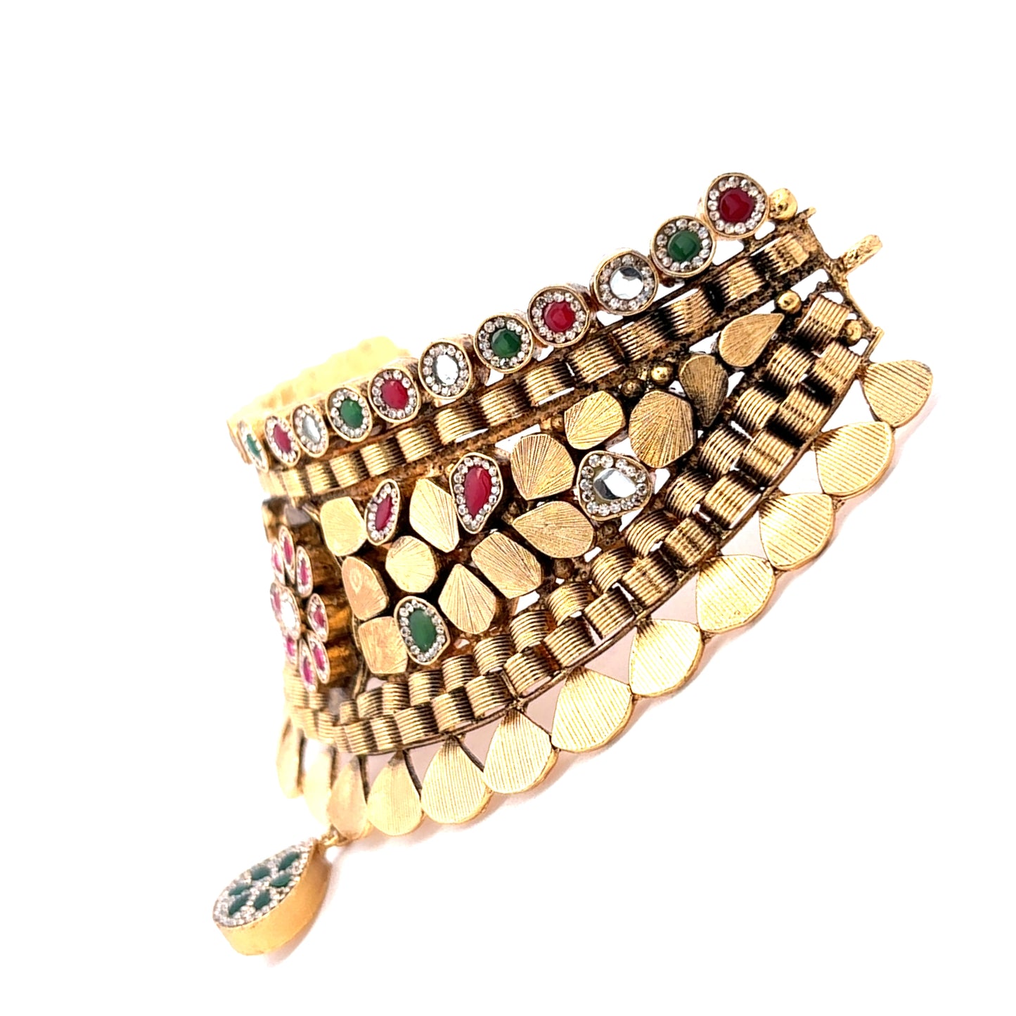 South Indian Temple Design Gold Necklace Set