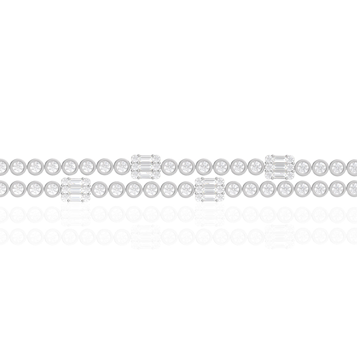 Dual Diamond Bracelet In Silver