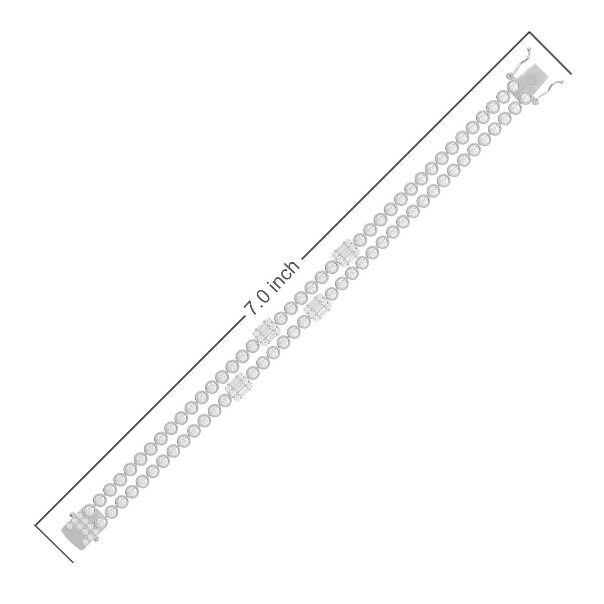 Dual Diamond Bracelet In Silver