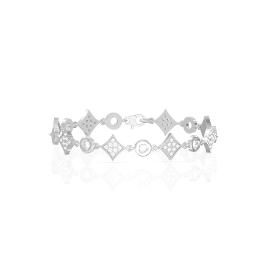925 Silver Star Link Silver Bracelet