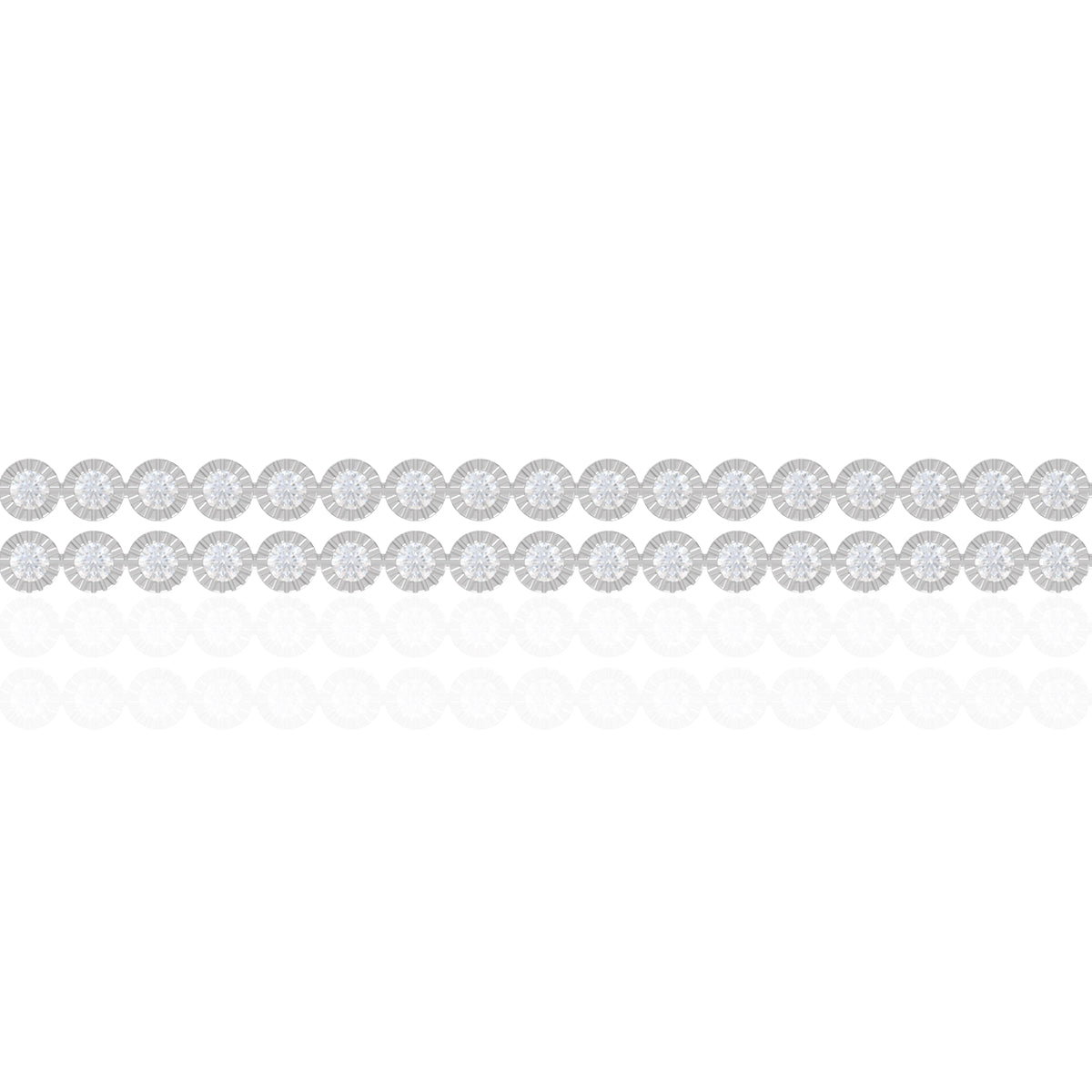 925 Sterling Silver Crystal Cubic Zirconia Timeless Double Layer Solitaire Bracelet