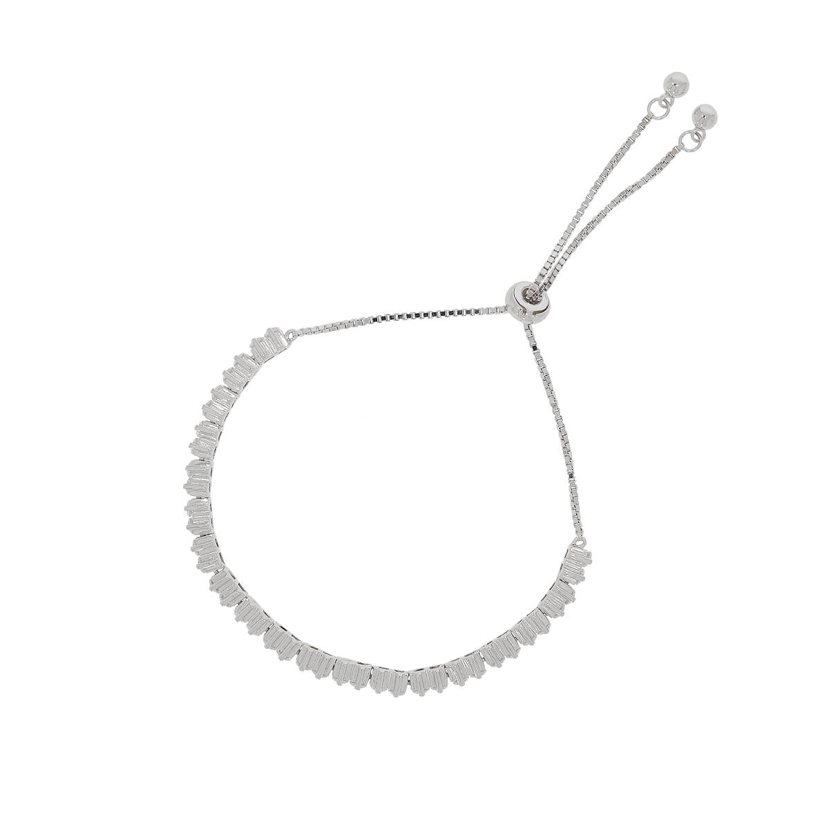 925 Sterling Silver Crystal Cubic Zirconia Lucky Charm Tennis Bracelet