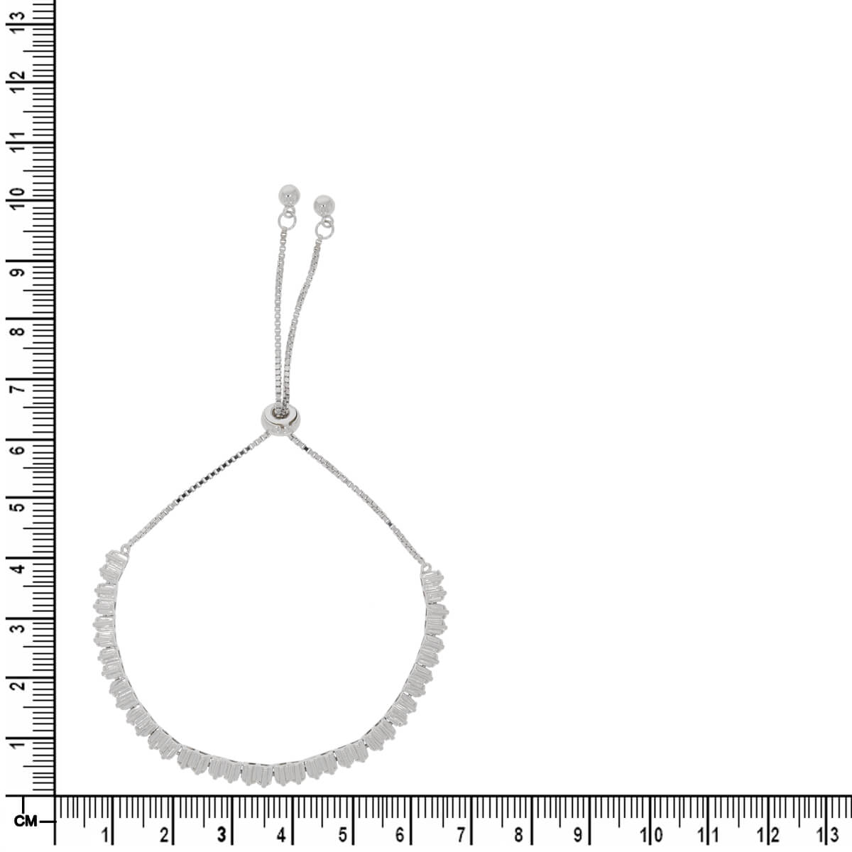 925 Sterling Silver Crystal Cubic Zirconia Lucky Charm Tennis Bracelet