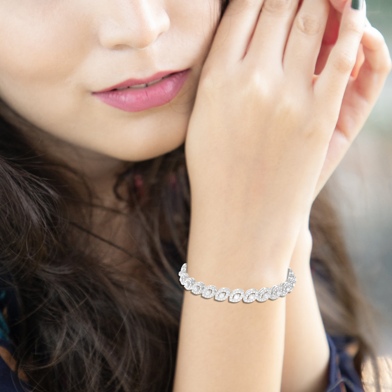 925 Sterling Silver Crystal Cubic Tennis Bracelet