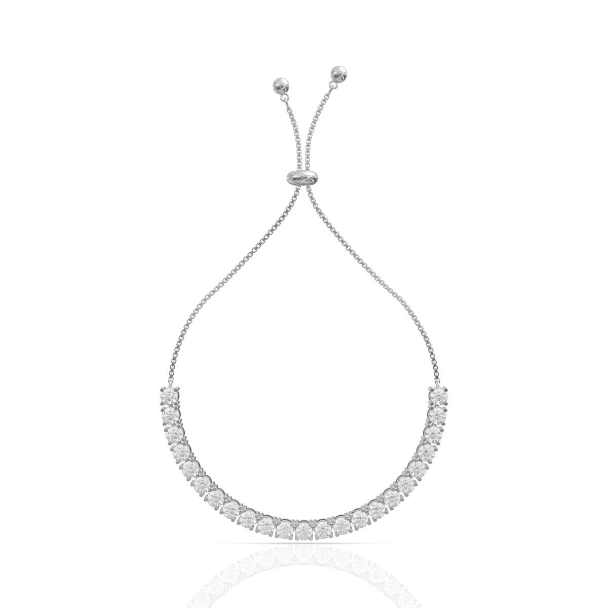 925 Sterling Silver Crystal Cubic Zirconia Tennis Bracelet